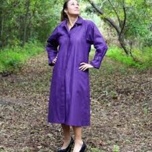 Women’s purple long raincoat, Sz S